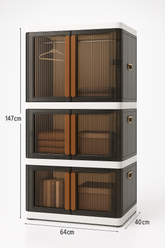 Momipop Premium Modular Baby Wardrobe – 3-Tier with Hanger Section