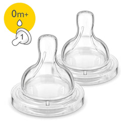 Philips Avent Classic+ Newborn Flow Teats – 0m+ – Pack of 2 – Anti-Colic, BPA-Free