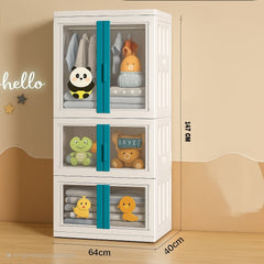 BLC-1 Multi-Layer Modular Children’s Wardrobe with Transparent Doors & Cartoon Print