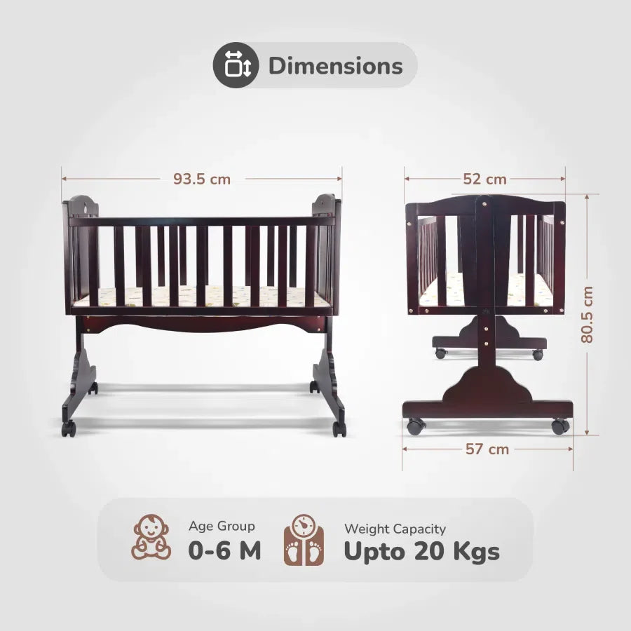 R for Rabbit Dream Time Premium Wooden Baby Cradle – MOMIPOP