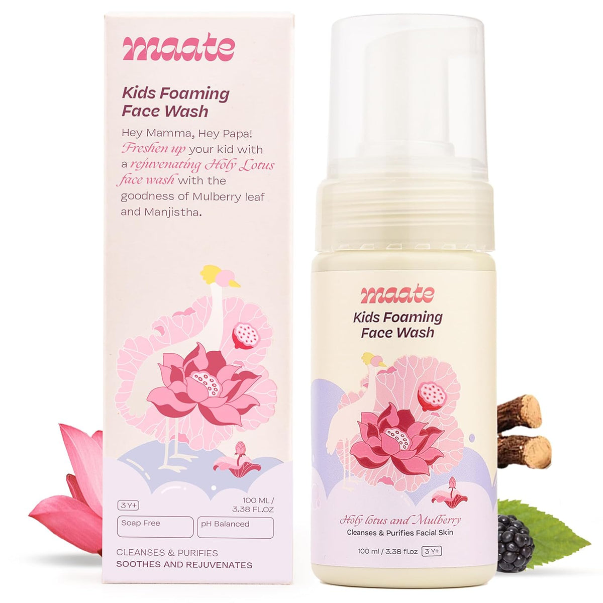maate Kids Foaming Face Wash | Holy Lotus & Mulberry | 100 ml