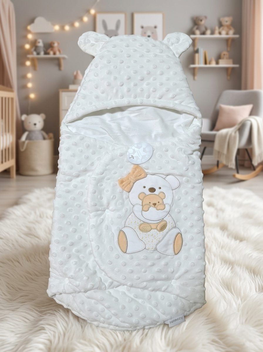 remium Baby Hooded Sleeping Bag | Soft & Warm Newborn Baby Wrapper