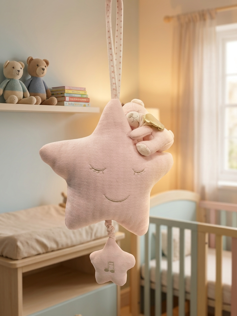 Baby Musical Pull String Toy – Soft Plush Hanging Crib Music Toy