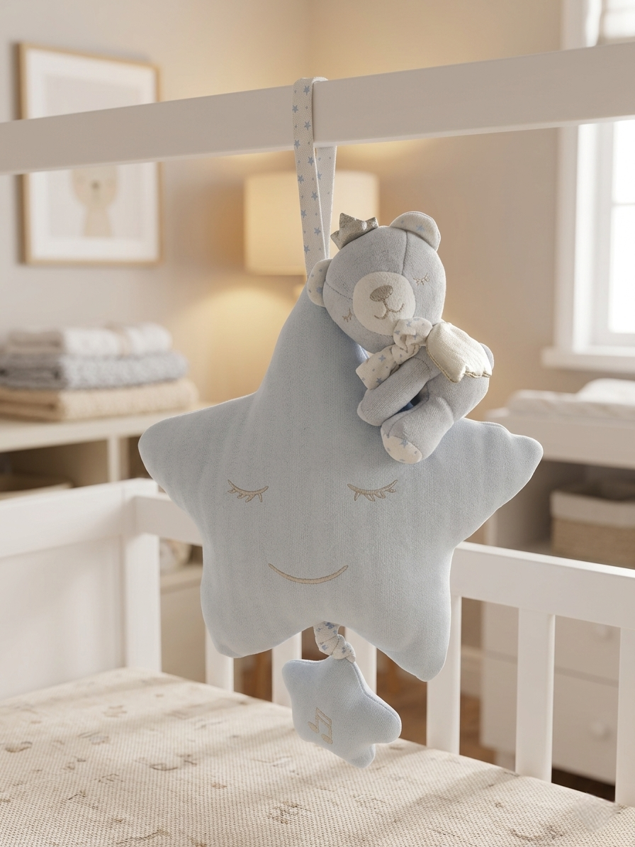 Baby Musical Pull String Toy – Soft Plush Hanging Crib Music Toy