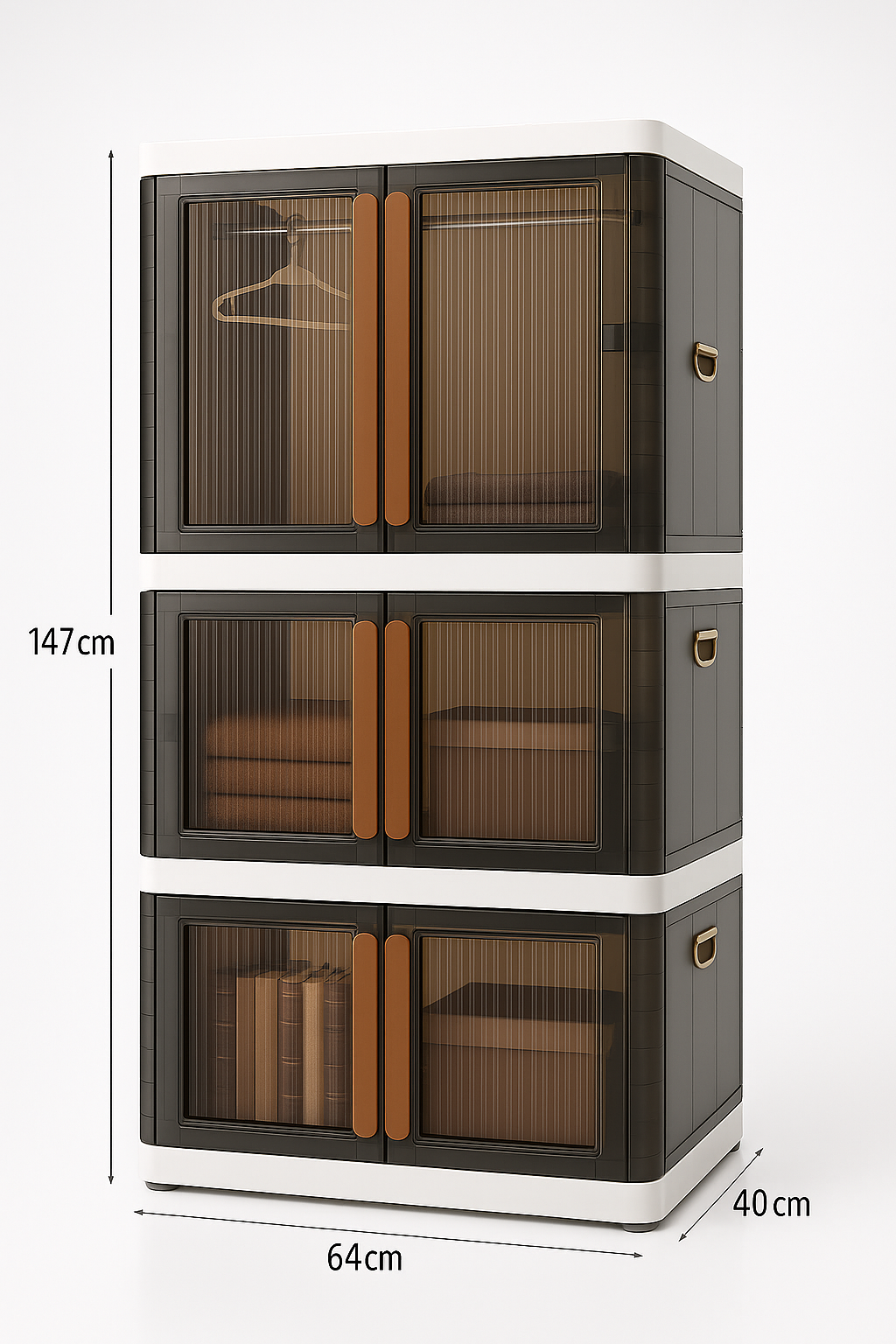 Momipop Premium Modular Baby Wardrobe – 3-Tier with Hanger Section