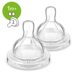 Philips Avent Anti-Colic Slow Flow Teats – Pack of 2 – 1m+ – BPA-Free