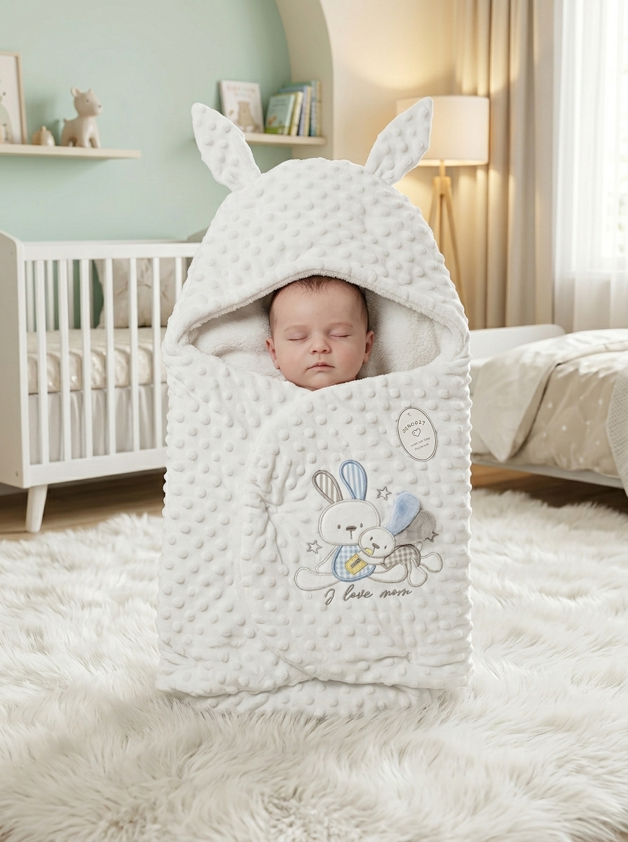 remium Baby Hooded Sleeping Bag | Soft & Warm Newborn Baby Wrapper