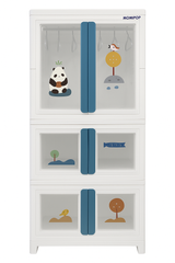 BLC-1 Multi-Layer Modular Children’s Wardrobe with Transparent Doors & Cartoon Print