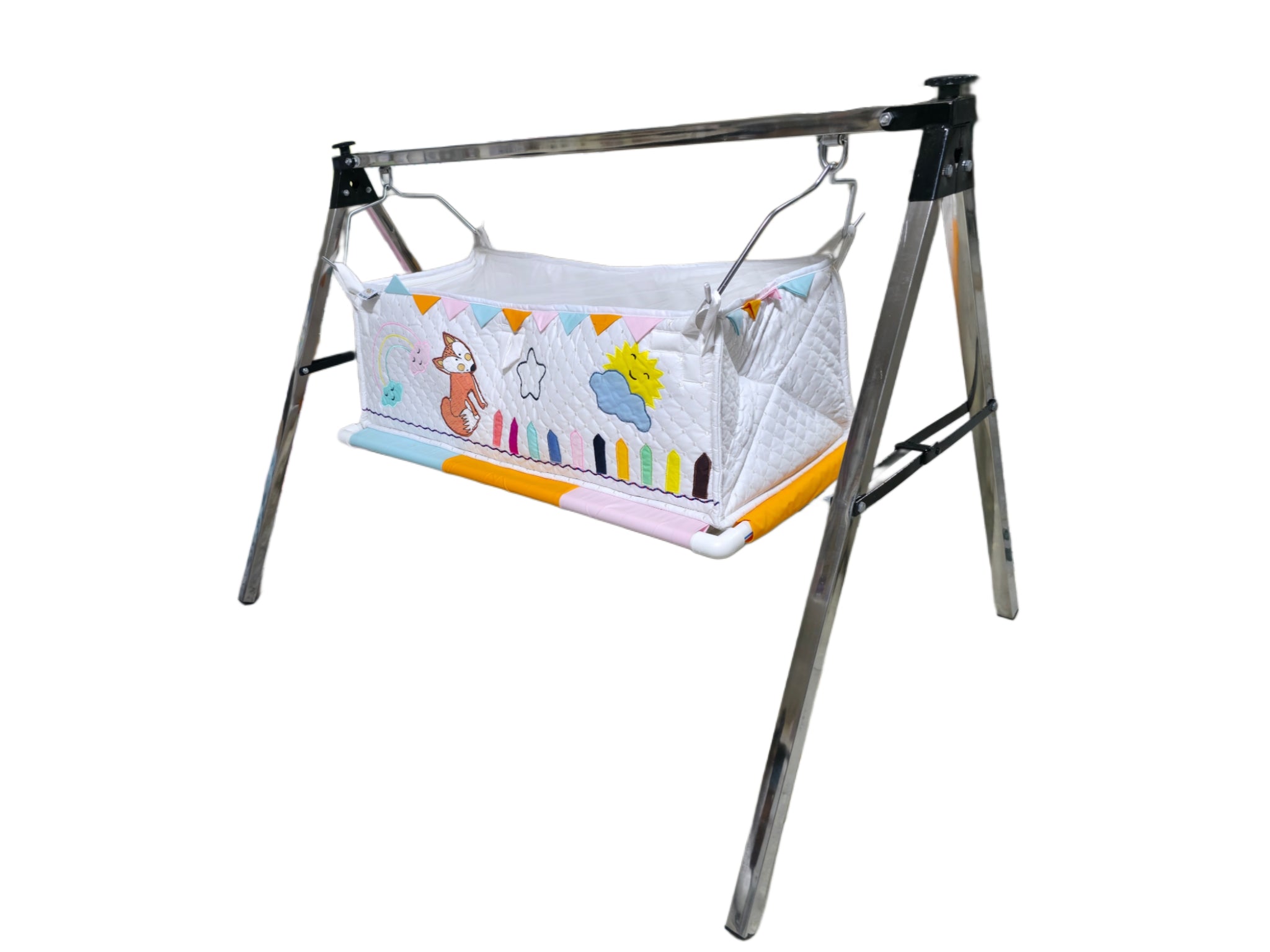 Fox & Crayon Quilted Baby Cradle Cloth | Hanging Jhula for Newborns ...