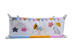 Sleeping Baby Cradle Cloth – Quilted Cotton Jhula with Rainbow & Elephant Design