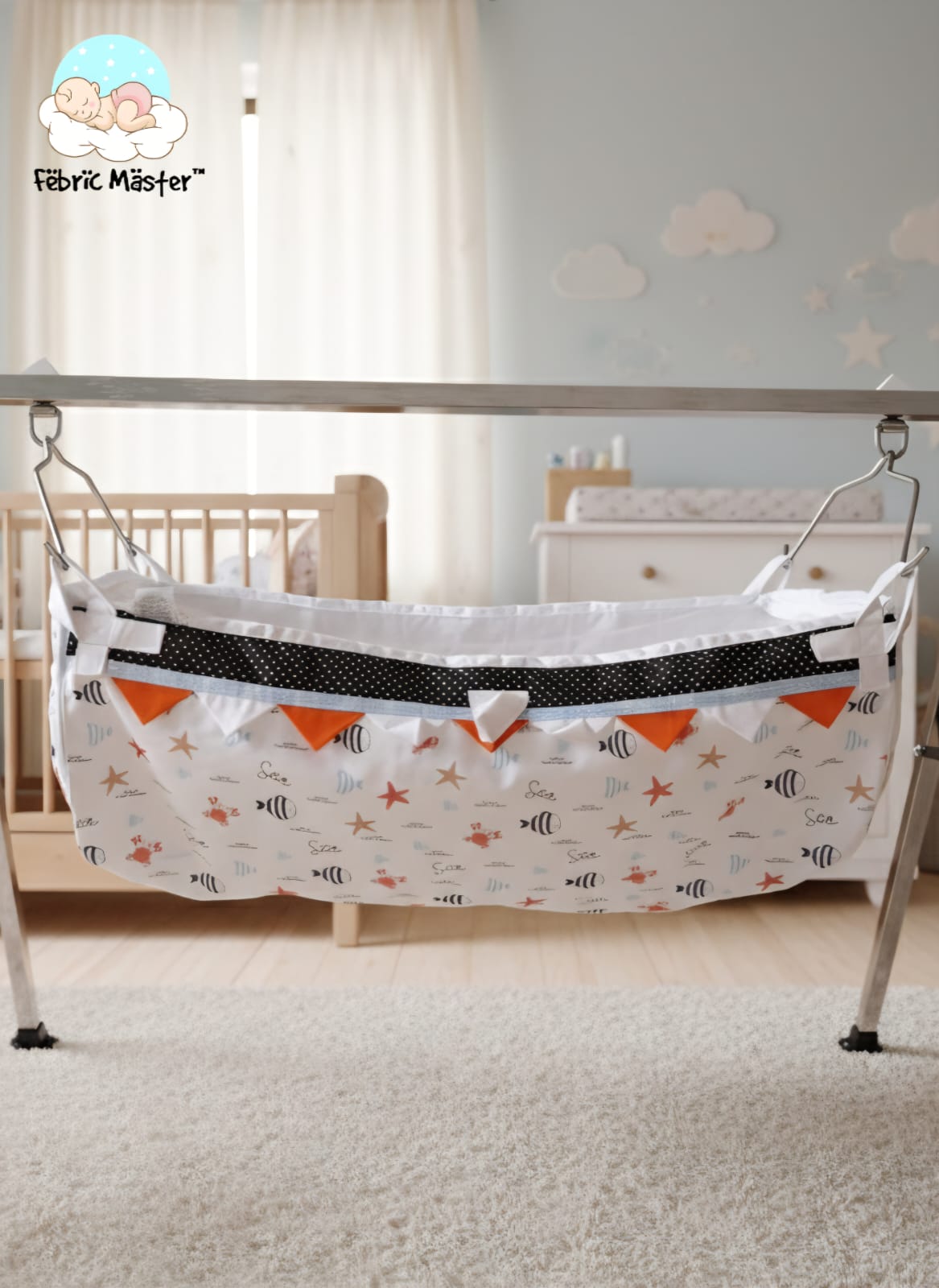 Fabric Master™ Premium Cotton Baby Hammock (Jhula) – Designer Print Collection