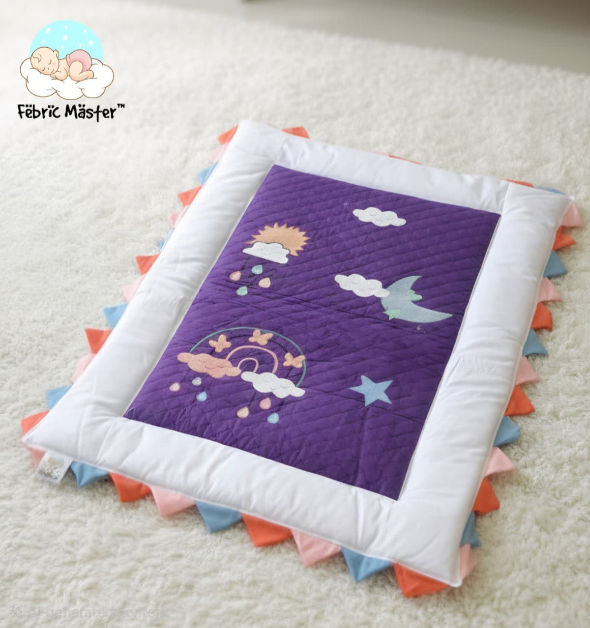 Fëbrïc Mäster™ Ultra-Soft Padded Baby Mat – Purple Celestial Theme