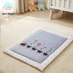 Fëbrïc Mäster™ Enchanted Garden Padded Baby Play Mat – Soft Lavender & Polka Dot Design