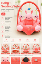 Baby Seating Sofa with Activity Arch – Soft Plush Baby Support Seat (3+ Months)