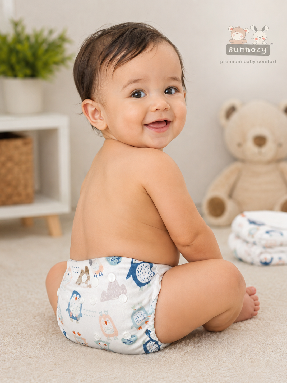 Sunnozy Premium All-in-One Reusable Baby Diaper