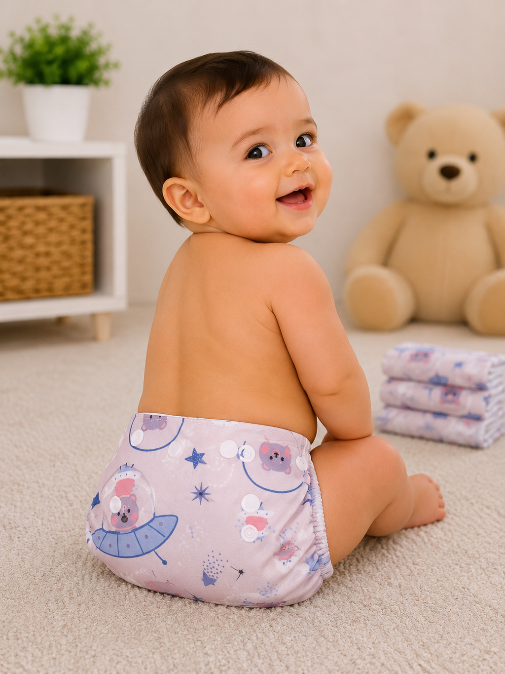 Sunnozy Premium All-in-One Reusable Baby Diaper