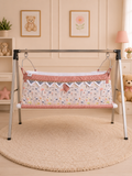 Premium Digital Print Cotton Baby Cradle (Paraniyu) with Steel Stand