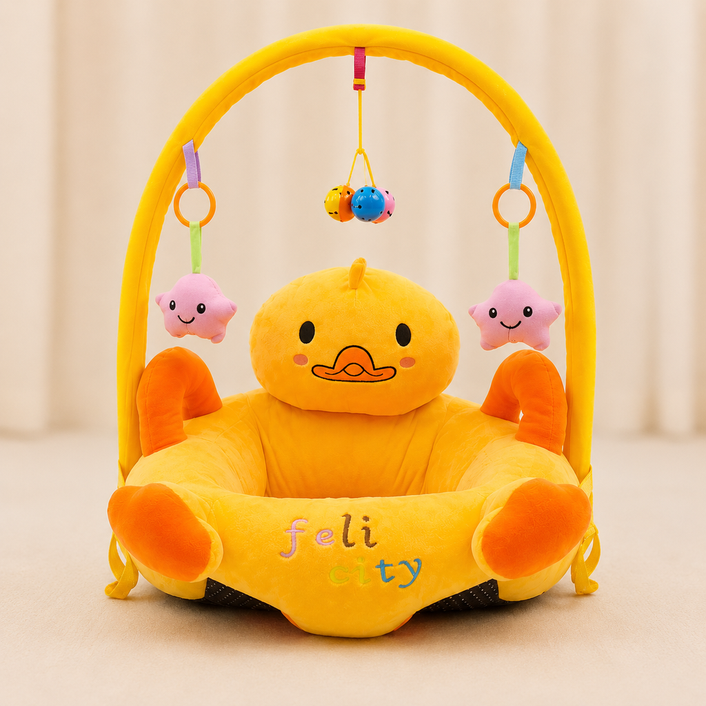 Baby Seating Sofa with Activity Arch – Soft Plush Baby Support Seat (3+ Months)