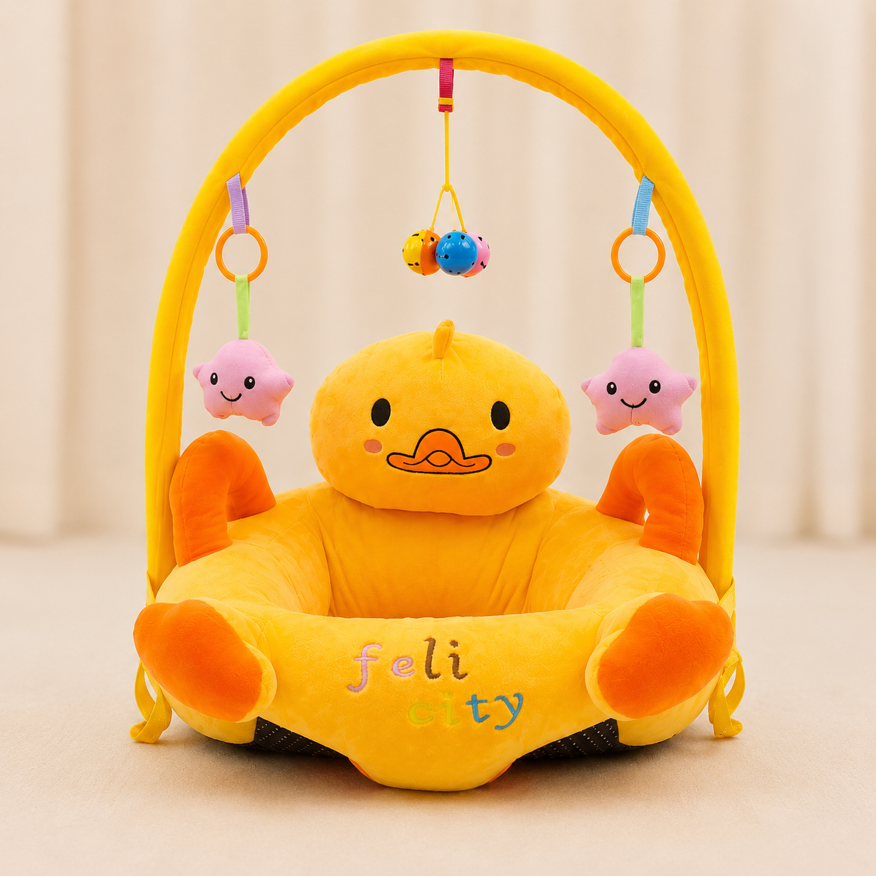 Baby Seating Sofa with Activity Arch – Soft Plush Baby Support Seat (3+ Months)