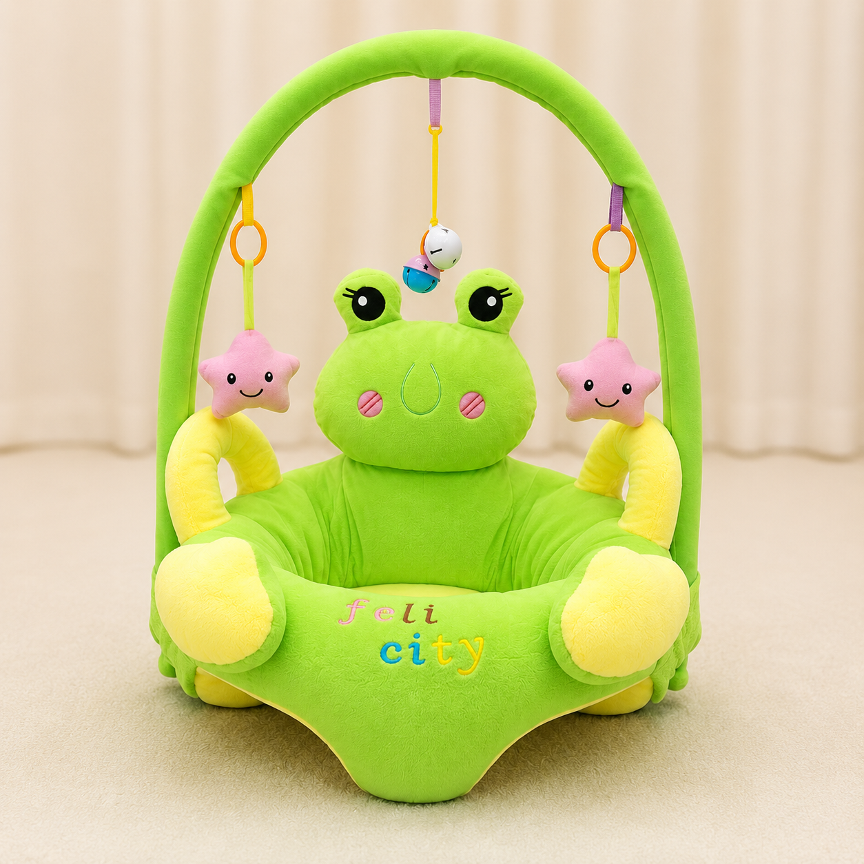 Baby Seating Sofa with Activity Arch – Soft Plush Baby Support Seat (3+ Months)