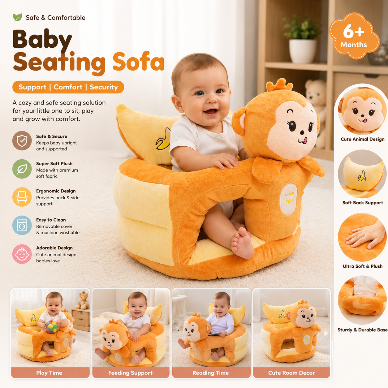 Premium Baby Seating Sofa – Comfort, Support & Security