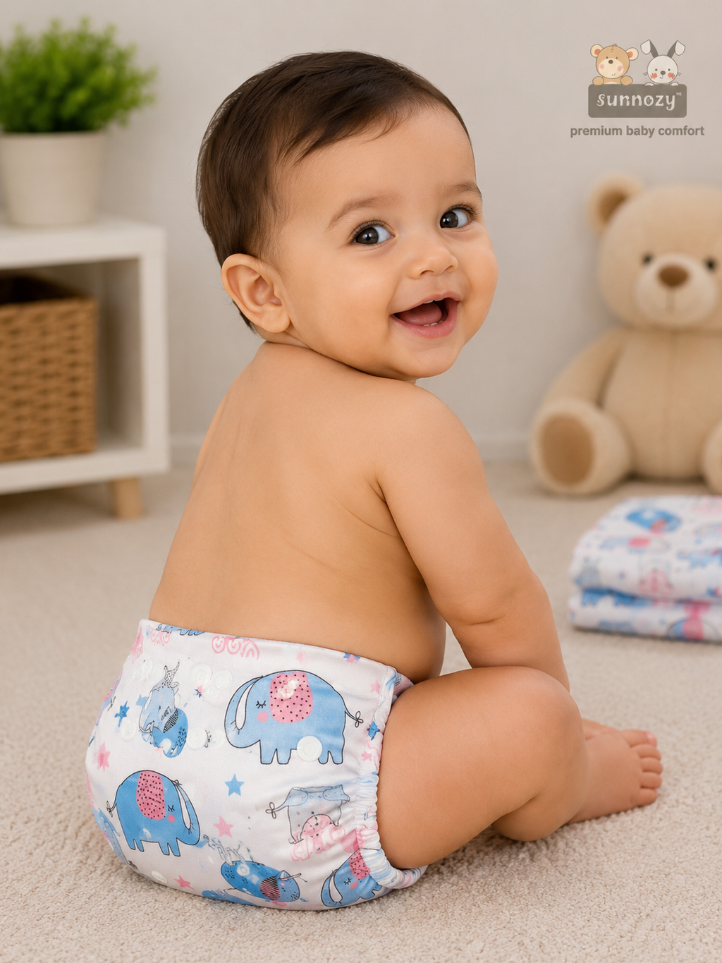 Sunnozy Premium All-in-One Reusable Baby Diaper