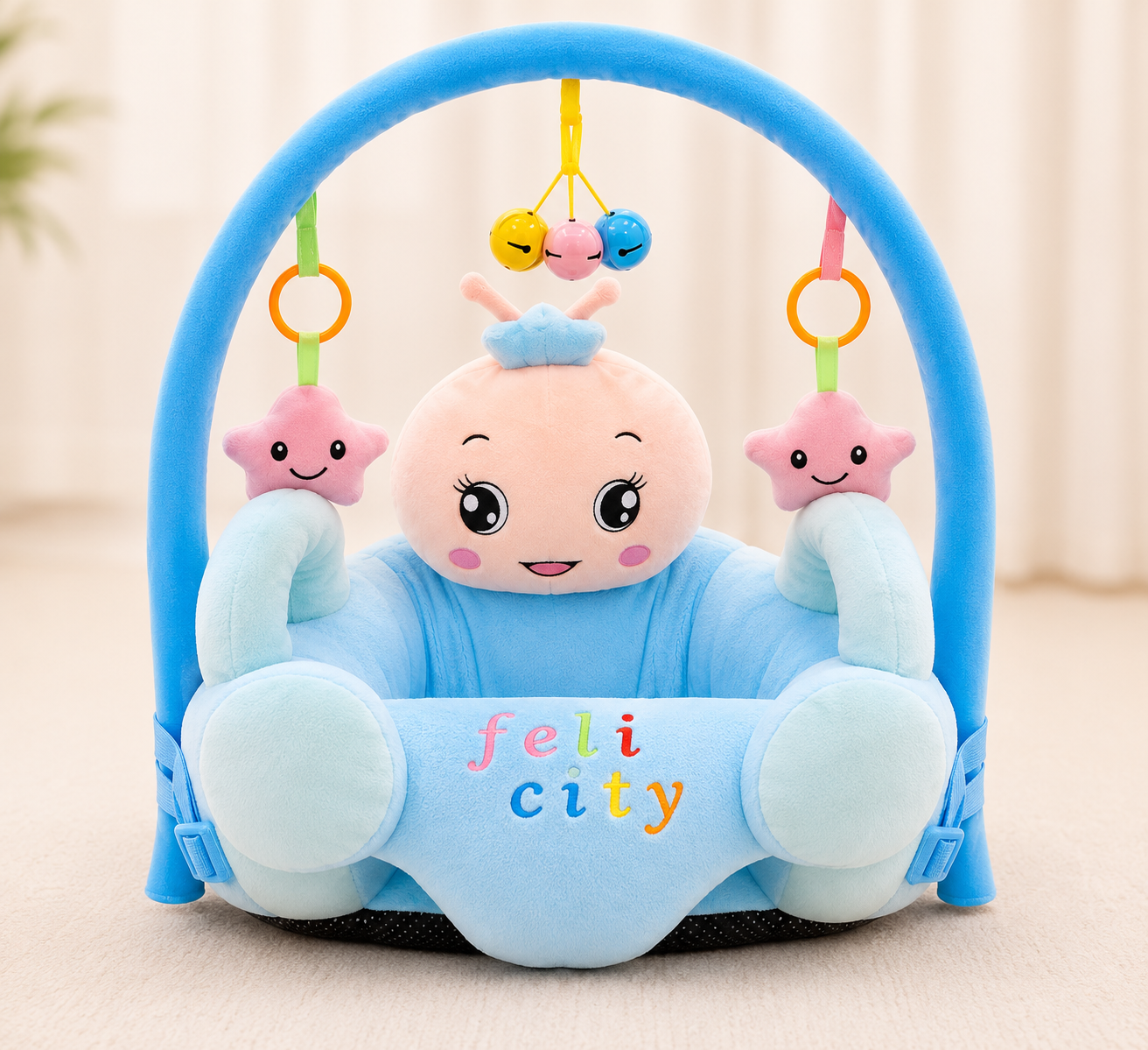 Baby Seating Sofa with Activity Arch – Soft Plush Baby Support Seat (3+ Months)