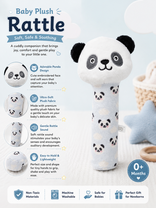 Premium Baby Plush Rattle – Soft, Safe & Soothing