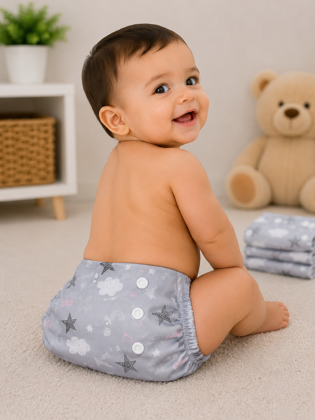 Sunnozy Premium All-in-One Reusable Baby Diaper